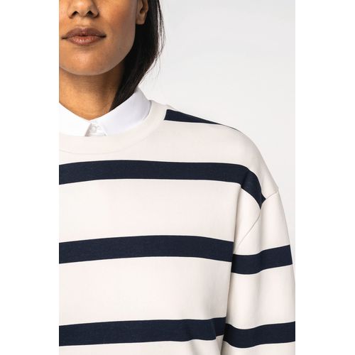 Sweat-shirt écoresponsable à col rond à rayures et épaules tombantes unisexe thumbnail 9