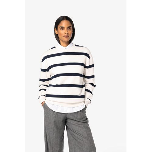 Sweat-shirt écoresponsable à col rond à rayures et épaules tombantes unisexe - 5