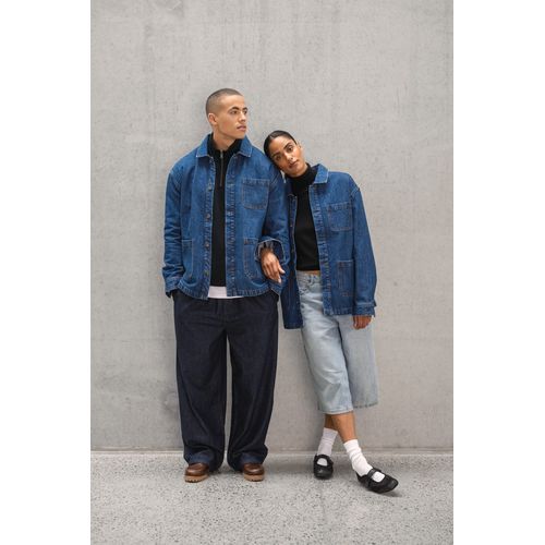 Veste en jean écoresponsable à épaules tombantes unisexe thumbnail 6