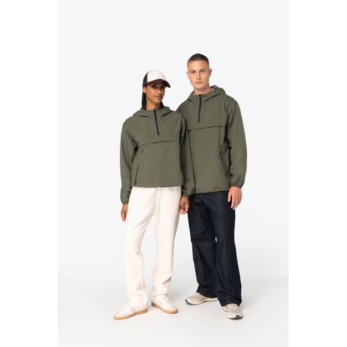 Veste coupe-vent imperméable écoresponsable quart zip unisexe - 1
