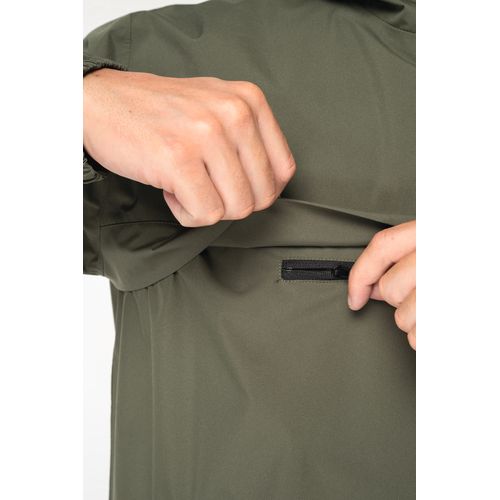 Veste coupe-vent imperméable écoresponsable quart zip unisexe thumbnail 6