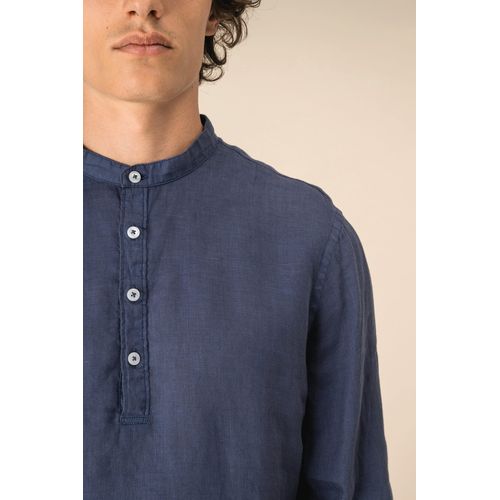 Chemise à col Mao délavée  en lin homme - 8