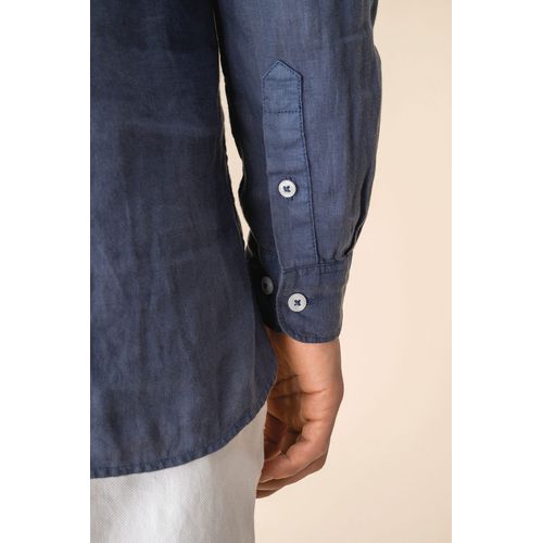 Chemise à col Mao délavée  en lin homme thumbnail 7