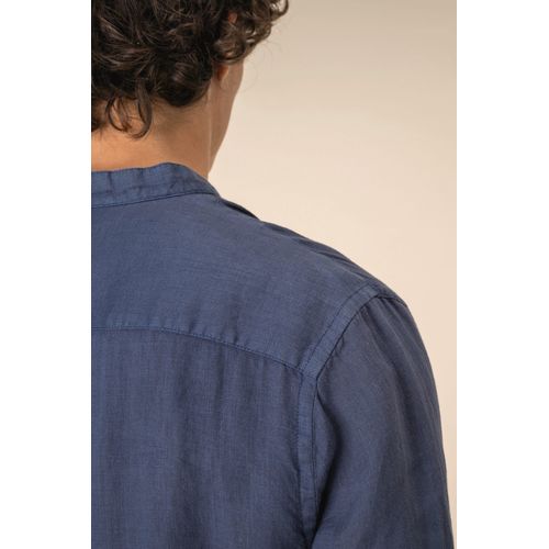 Chemise à col Mao délavée  en lin homme thumbnail 6