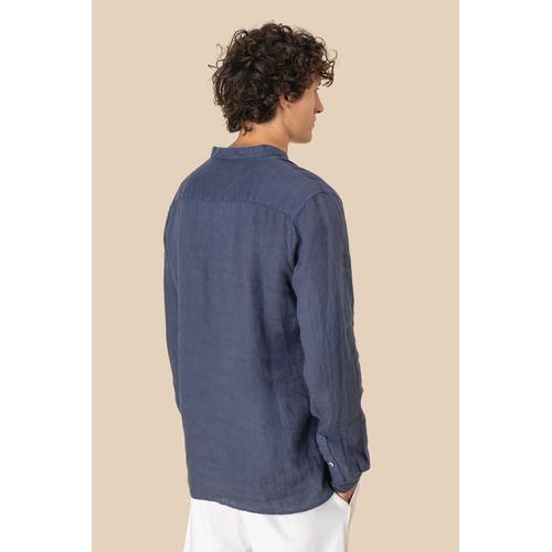 Chemise à col Mao délavée  en lin homme - 5