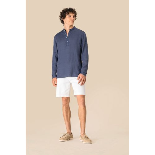 Chemise à col Mao délavée  en lin homme - 2