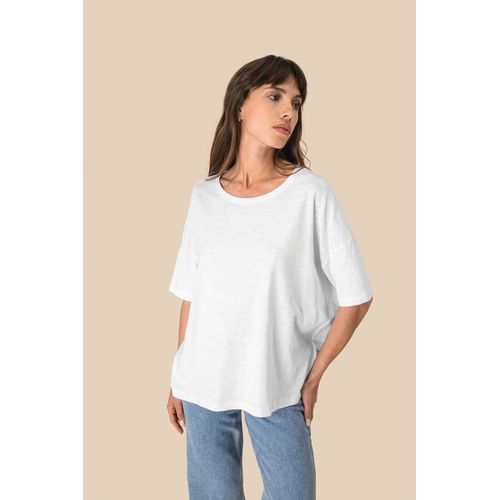 Camiseta ecorresponsable slub oversize mujer