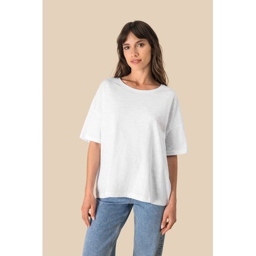 T-shirt écoresponsable slub oversize femme - 1