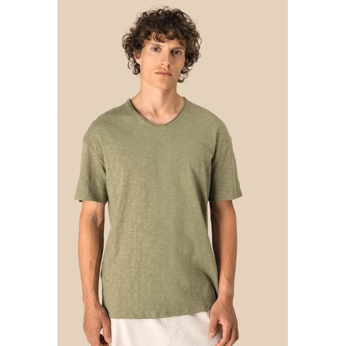 CAMISETA ECORRESPONSABLE CUELLO SLUB Y HOMBROS CAÍDOS HOMBRE