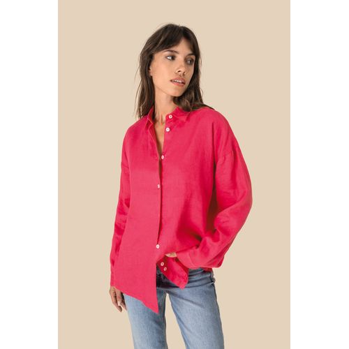 Camisa de lino oversize mujer