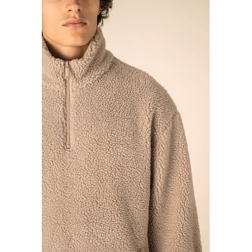 Sudadera de sherpa con 1/4 de cremallera y hombros caídos unisex