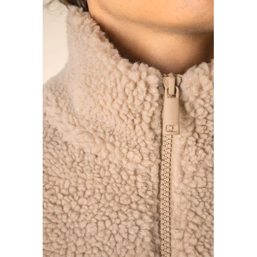 Sudadera de sherpa con 1/4 de cremallera y hombros caídos unisex
