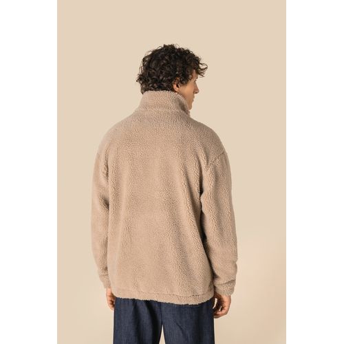 Sudadera de sherpa con 1/4 de cremallera y hombros caídos unisex