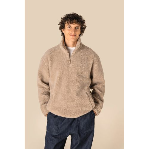 Sudadera de sherpa con 1/4 de cremallera y hombros caídos unisex