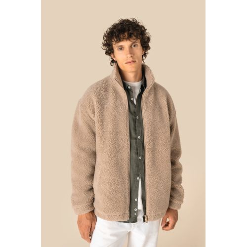 Sweat-shirt zippé à épaules tombantes en sherpa unisexe thumbnail 4