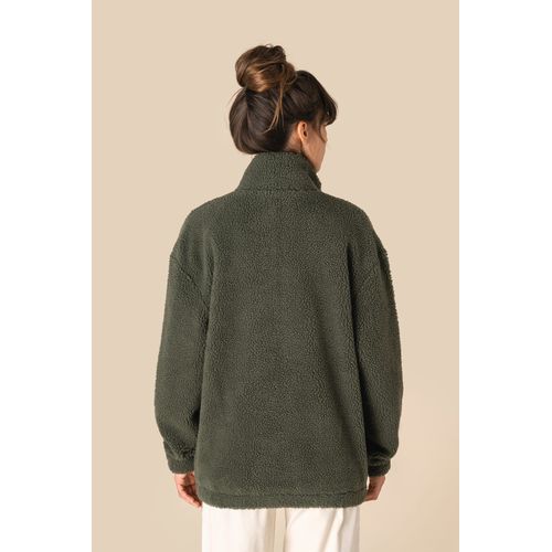 Sweat-shirt zippé à épaules tombantes en sherpa unisexe thumbnail 6