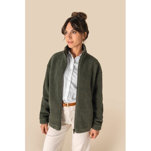Sweat-shirt zippé à épaules tombantes en sherpa unisexe thumbnail 5