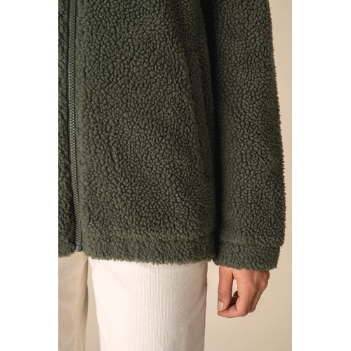 Sweat-shirt zippé à épaules tombantes en sherpa unisexe - 7