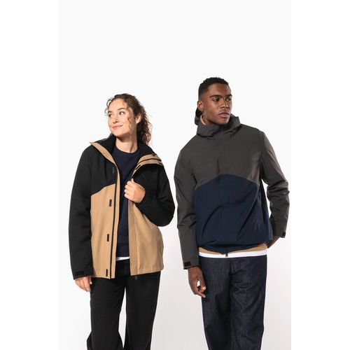 Parka 3-en-1 imperméable à capuche bicolore unisexe - 1