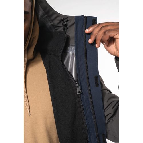 Parka 3-en-1 imperméable à capuche bicolore unisexe - 12