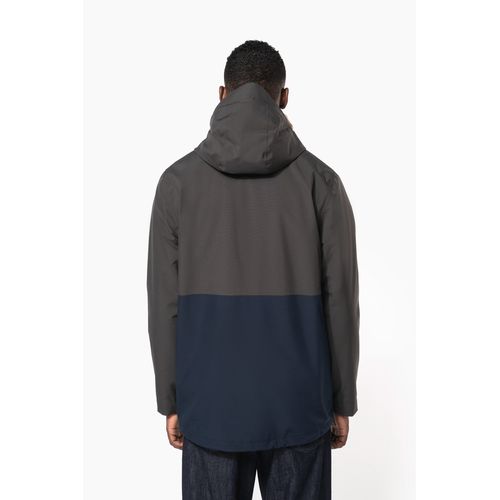 Parka 3-en-1 imperméable à capuche bicolore unisexe - 4
