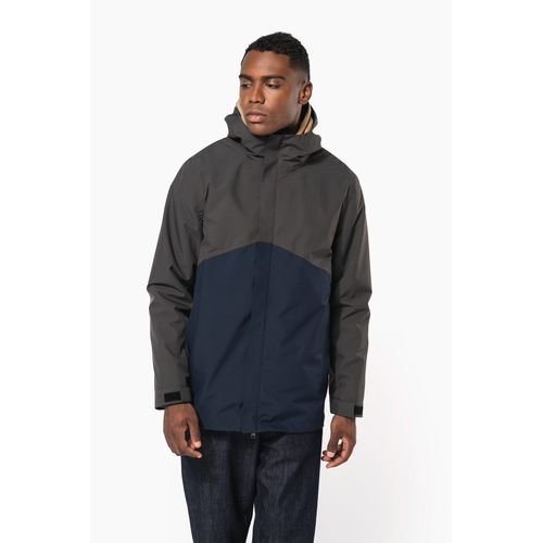 Parka 3-en-1 imperméable à capuche bicolore unisexe - 3
