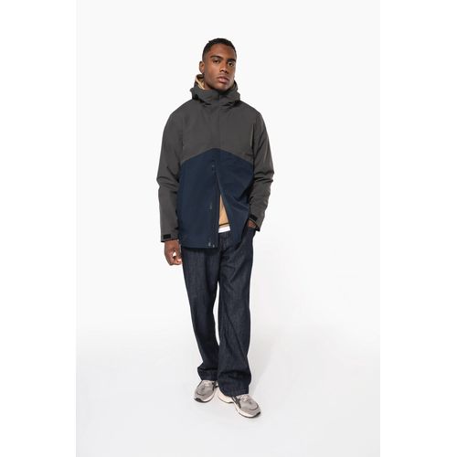 Parka 3-en-1 imperméable à capuche bicolore unisexe - 16