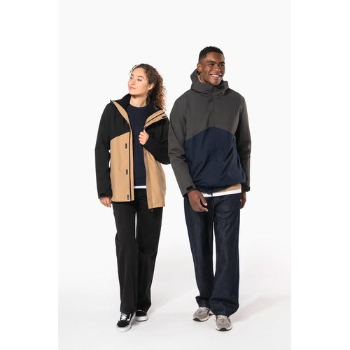 Parka 3-en-1 imperméable à capuche bicolore unisexe - 18