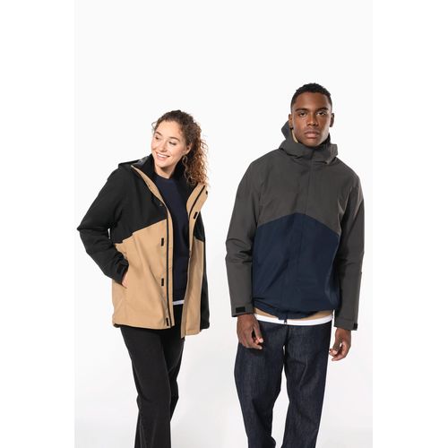 Parka 3-en-1 imperméable à capuche bicolore unisexe - 14