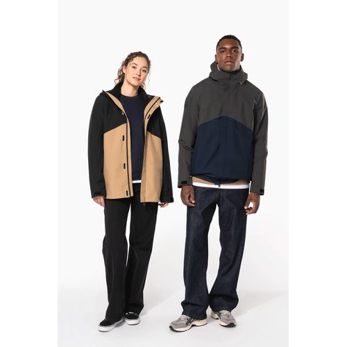 Parka 3-en-1 imperméable à capuche bicolore unisexe - 19