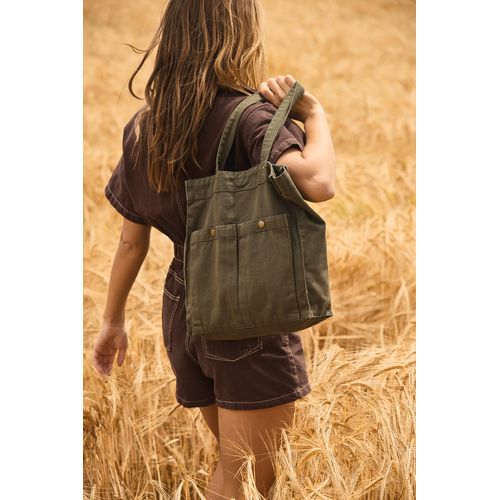 Sac à main à double poche frontale