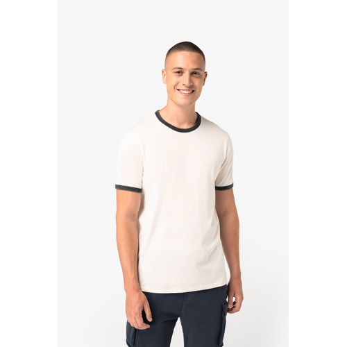 T-shirt ringer écoresponsable à bords contrastés effet délavé homme - 1
