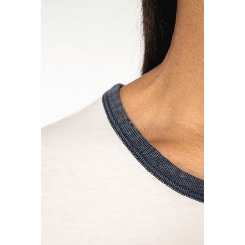 T-shirt ringer écoresponsable à bords contrastés effet délavé femme - 8