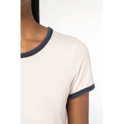 T-shirt ringer écoresponsable à bords contrastés effet délavé femme - 7