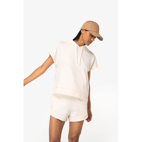 Sweat-shirt écoresponsable à capuche oversize sans manches French Terry femme - 1