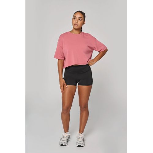 Sweat-shirt crop à manches courtes col rond femme - 5