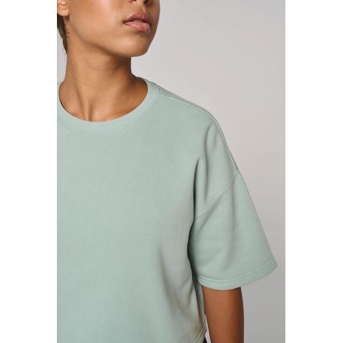 Sweat-shirt crop à manches courtes col rond femme - 8