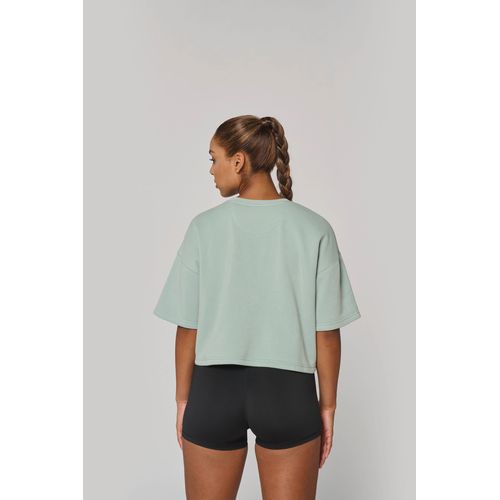 Sweat-shirt crop à manches courtes col rond femme - 2