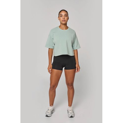 Sweat-shirt crop à manches courtes col rond femme - 4