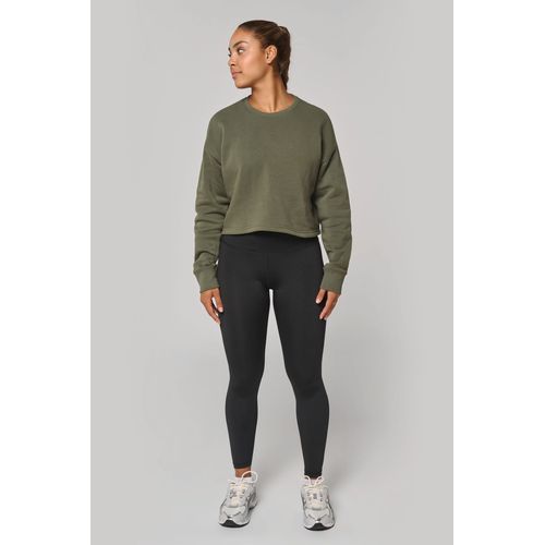 Sweat-shirt crop col rond femme - 3
