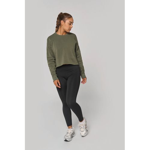 Sweat-shirt crop col rond femme - 4