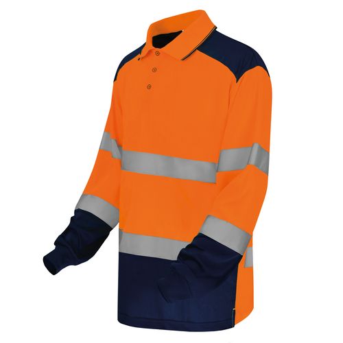 Polo bicolore manches longues haute visibilité thumbnail 5