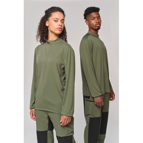 T-shirt outdoor col 1/4 zip manches longues unisexe