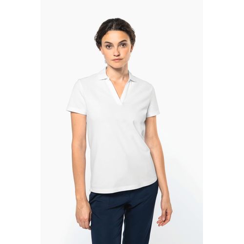 Polo col en V coton Supima® femme