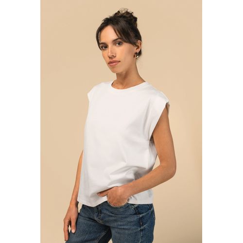 T-shirt écoresponsable sans manches à épaulettes femme thumbnail 4
