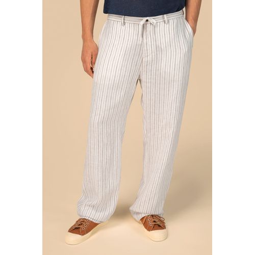 Pantalon rayé en lin homme