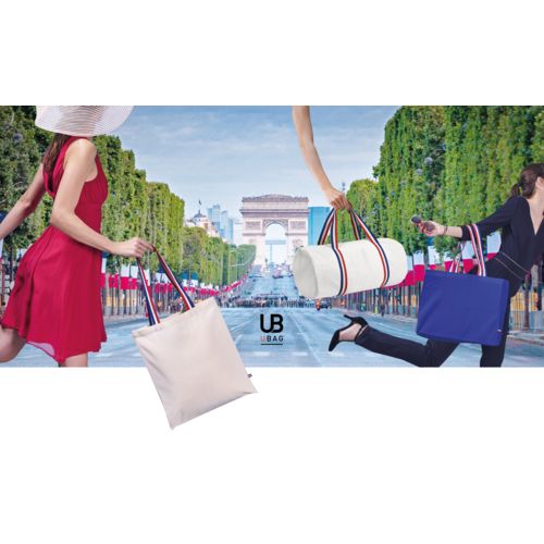 TOTE BAG 180GRS COTON ANSES BLEU/BLANC/ROUGE : CHARLES - 3