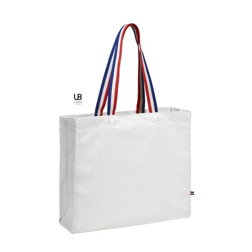 TOTE BAG 180GRS COTON ANSES BLEU/BLANC/ROUGE AVEC SOUFFLETS : HENRI