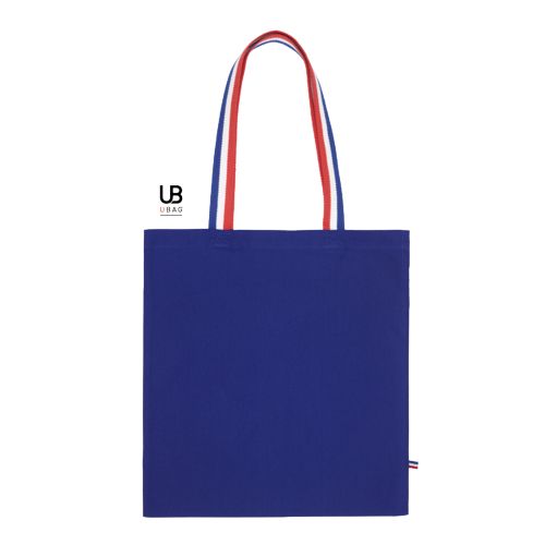 TOTE BAG 180GRS COTON ANSES BLEU/BLANC/ROUGE AVEC SOUFFLETS : HENRI