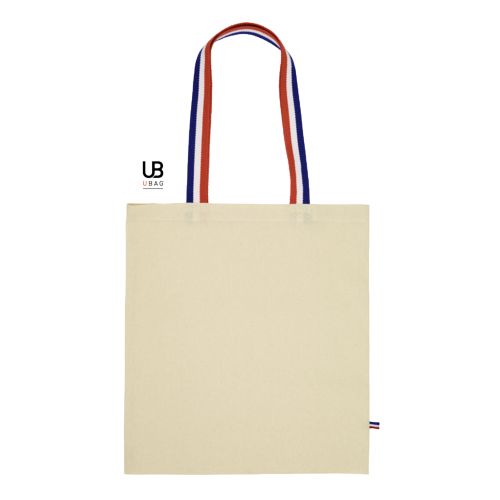 TOTE BAG 180GRS COTON ANSES BLEU/BLANC/ROUGE AVEC SOUFFLETS : HENRI - 2